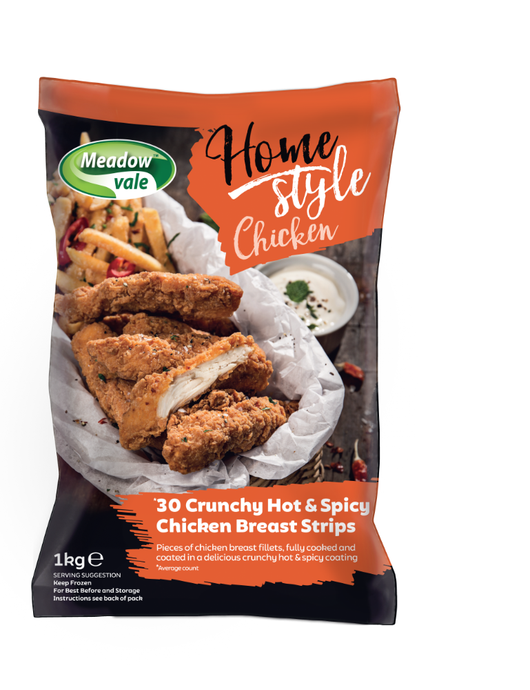 Meadow Vale Homestyle 30-40g Hot & Spicy Strips [4x1kg] - Freestons